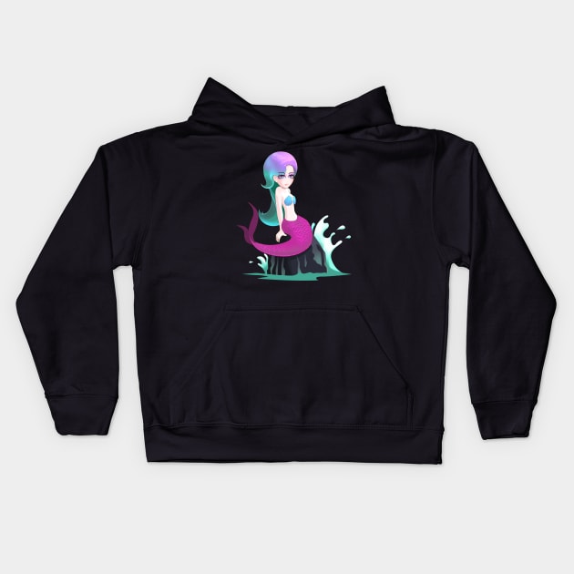 Colorful Cute Mermaid Kids Hoodie by TheBeardComic